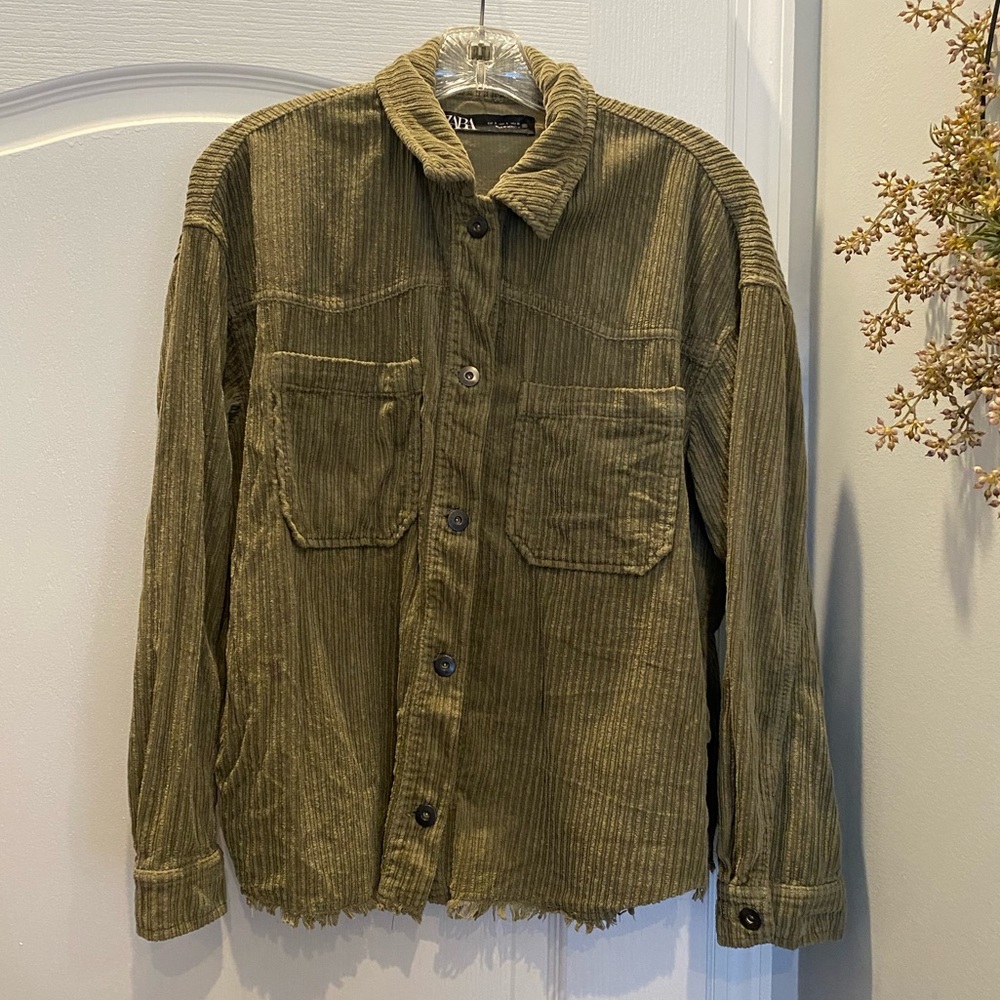 Zara Green Shirt Jacket